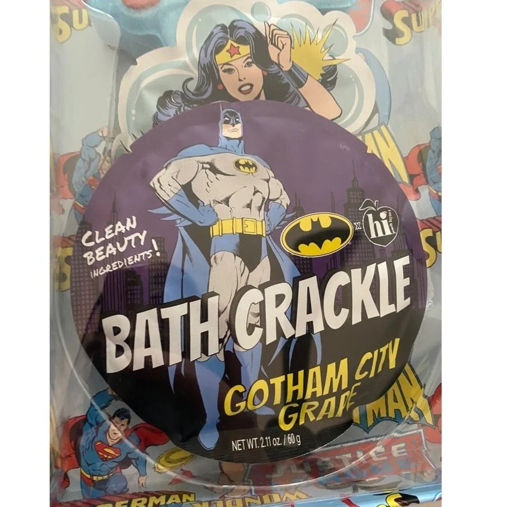 Hi Peach Layne Justice League Bath Set‎ Extra Extra Calling All Superheroes